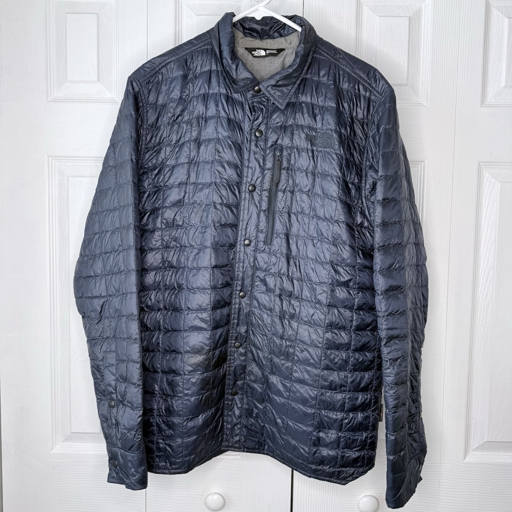 The North Face Lost Coast Thermoball Jacket Men's Size L Blue‎ Quilted Shacket